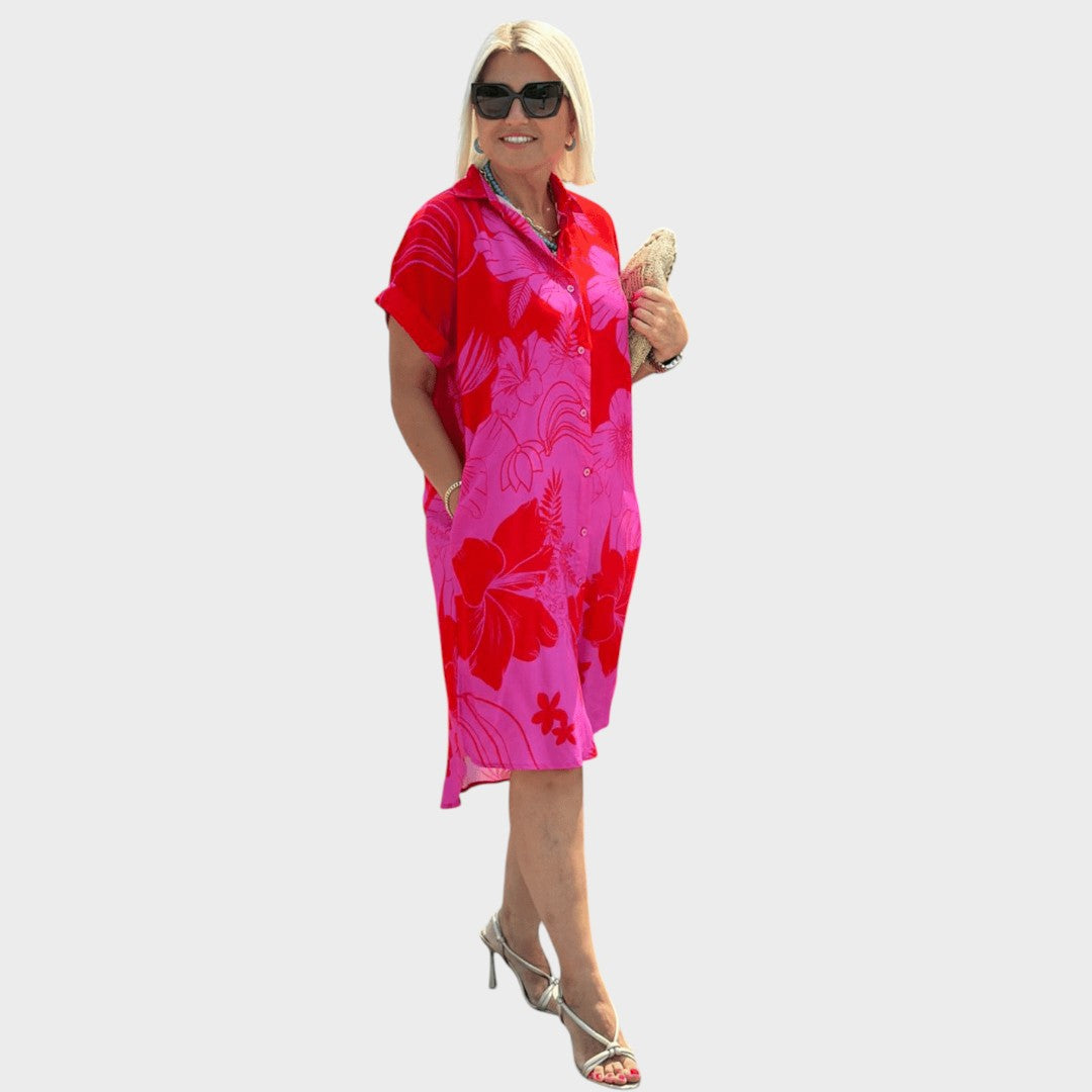 Naomi | Vestido Camisa com Estampa Floral