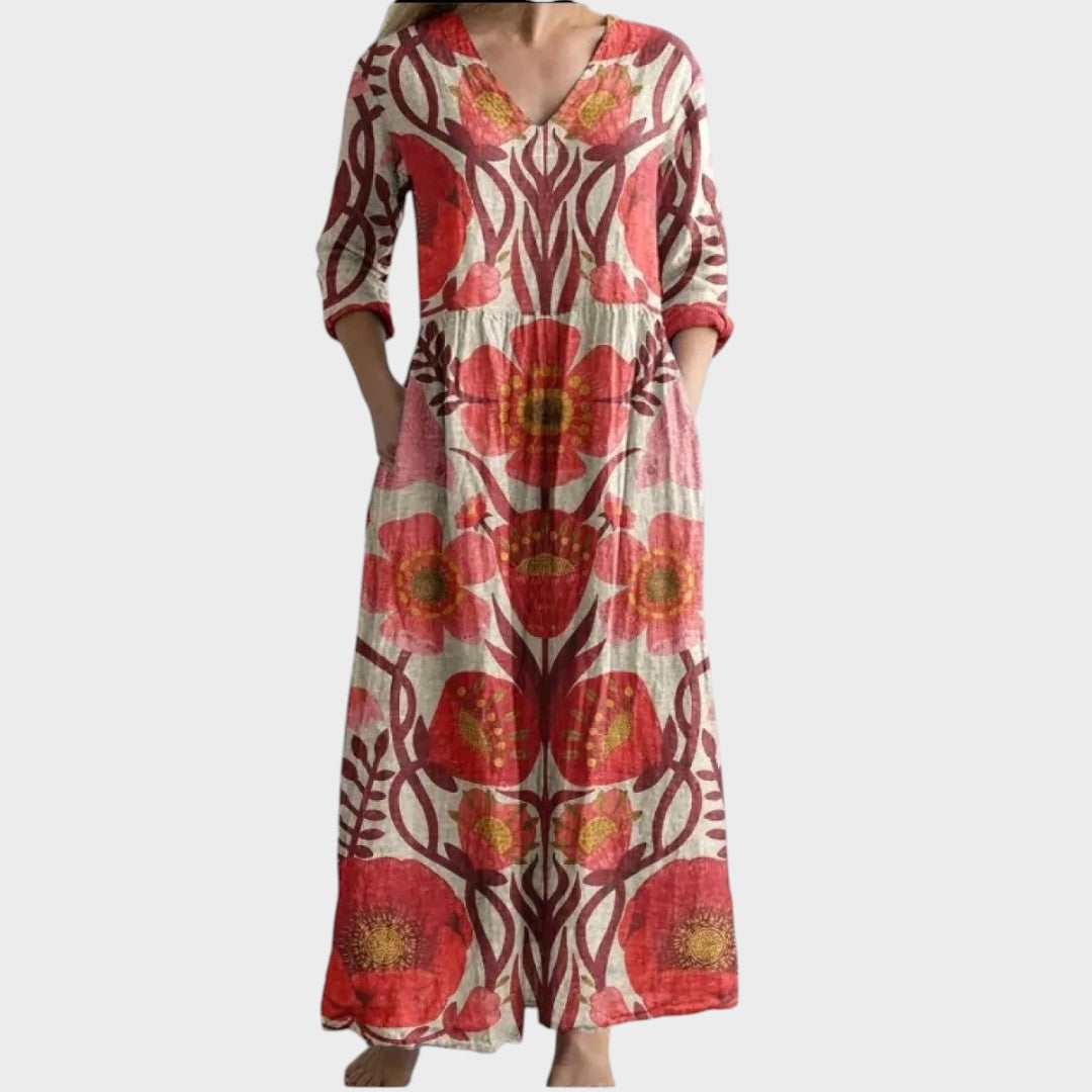Benedicta | Vestido Longo Floral Vintage