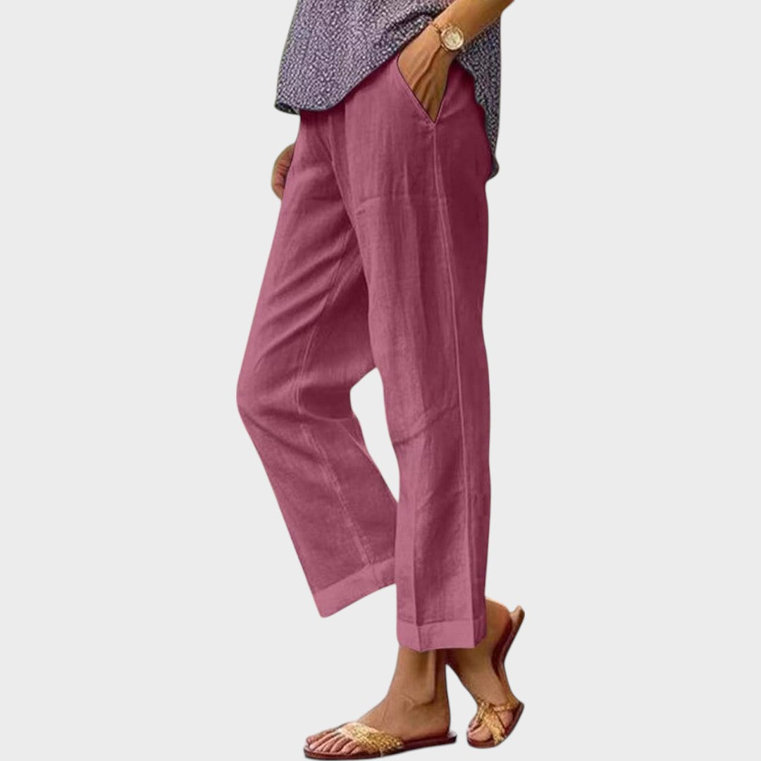 Rita | Calça Leve de Verão com Corte Reto Relaxado