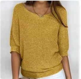 Carolina | Blusa de Malha de Meia Manga Básica e Sofisticada