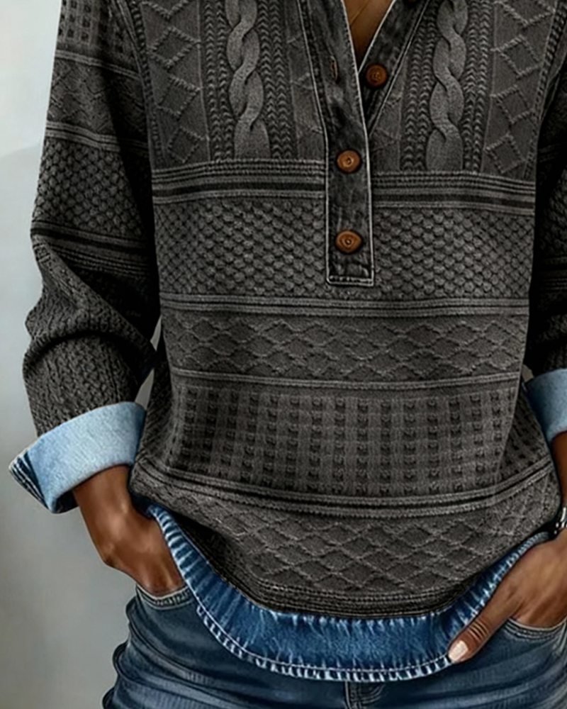 Sofia | Camisa de tricô moderna com botões
