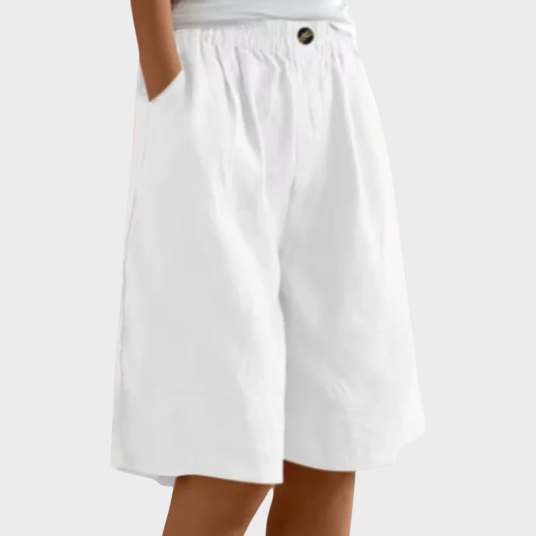 Isabela | Short de Linho Midi Solto e Elegante
