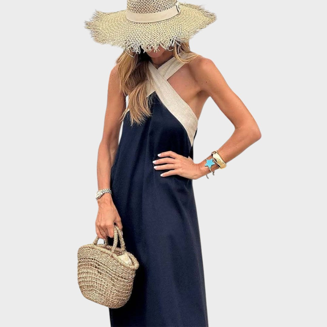 Sienna | Vestido com Decote Cruzado e Costas Abertas