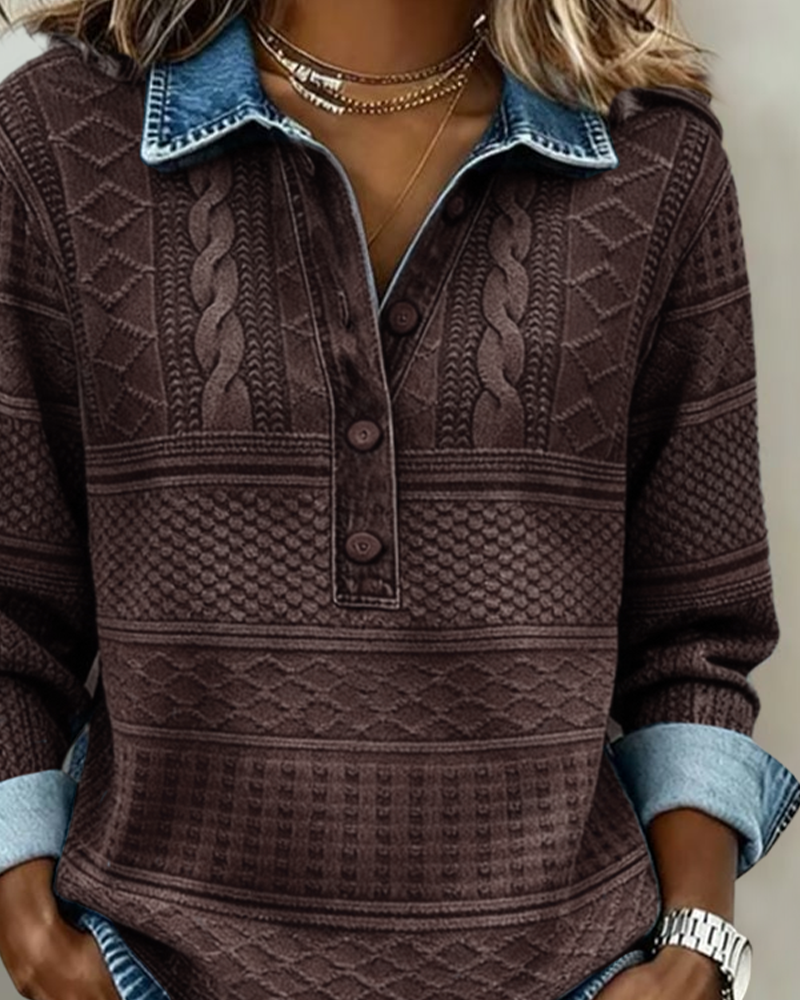 Sofia | Camisa de tricô moderna com botões