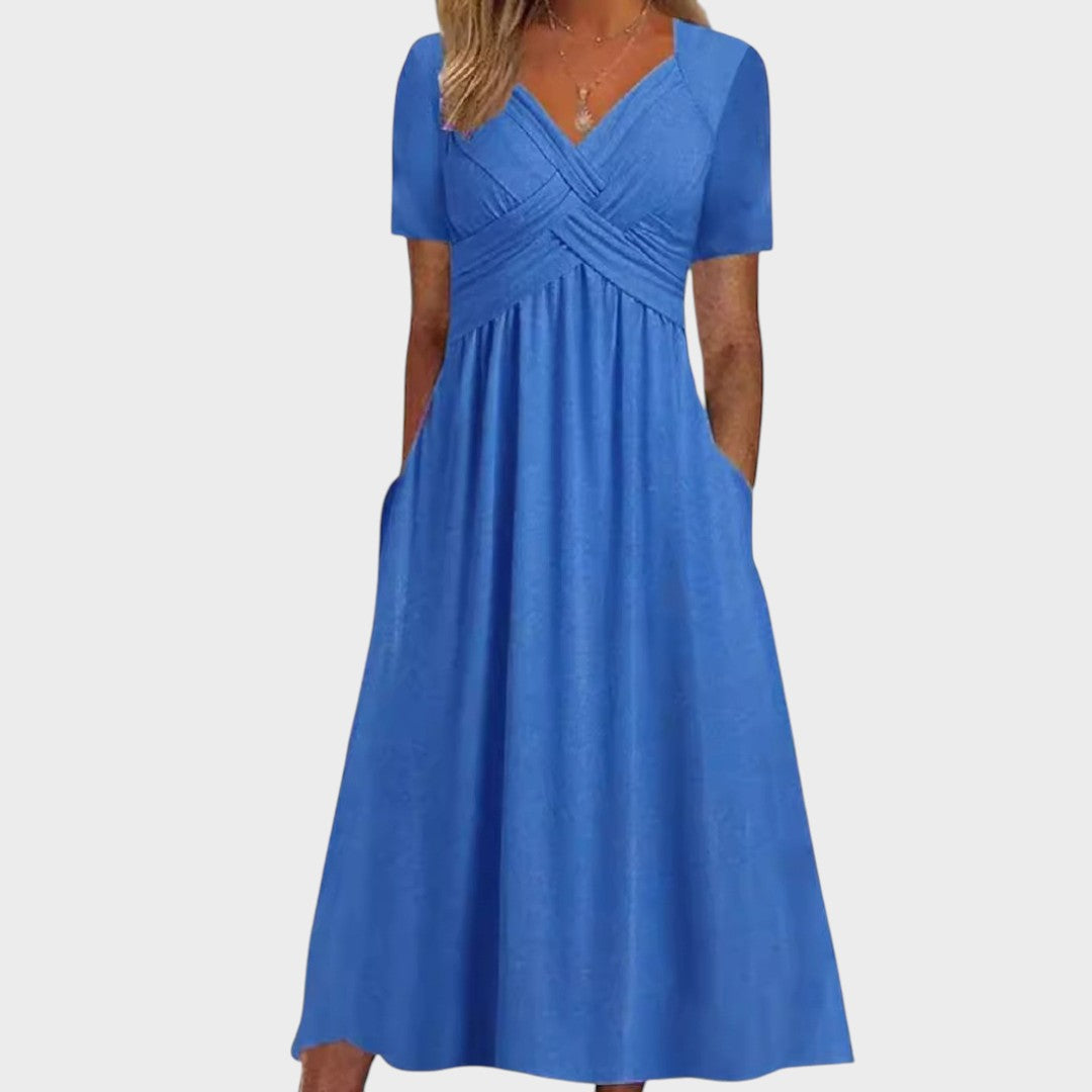 Eva | Vestido Midi Casual com Corte Soltinho e Design Atemporal