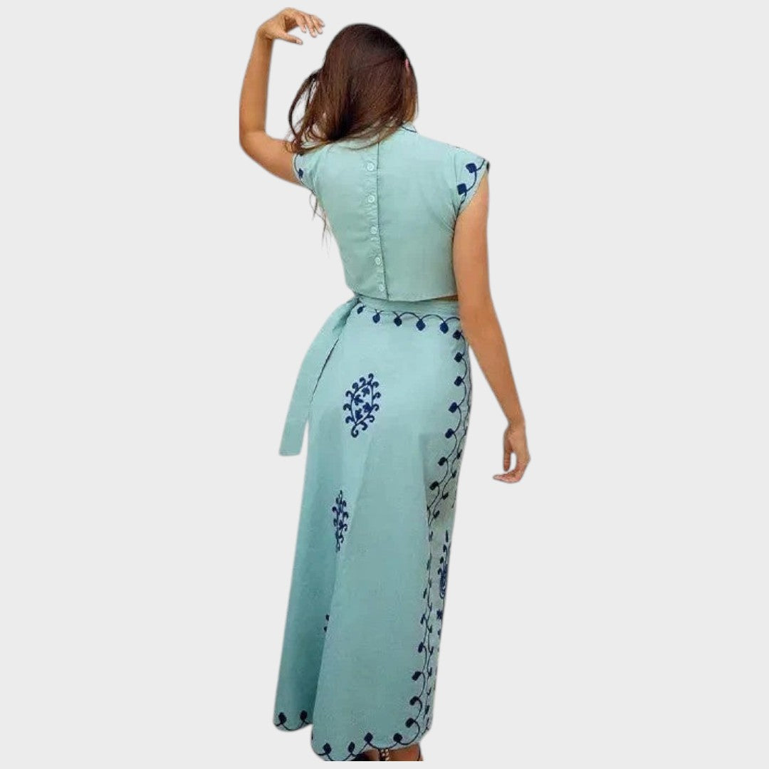 Duna | Conjunto de lino bordado