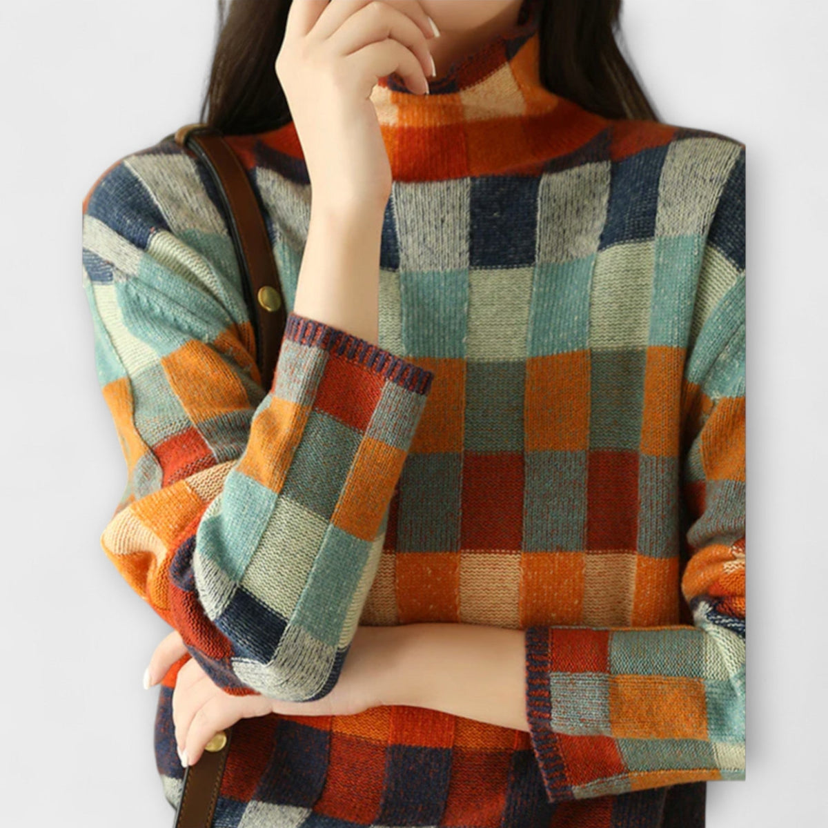 Berthe - Suéter de Gola Alta em Tricô de Cashmere