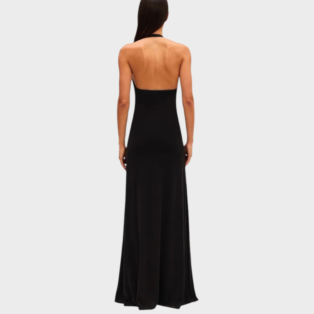 Inala | Vestido de Cupro Fluido com Decote Profundo e Caimento Drapeado
