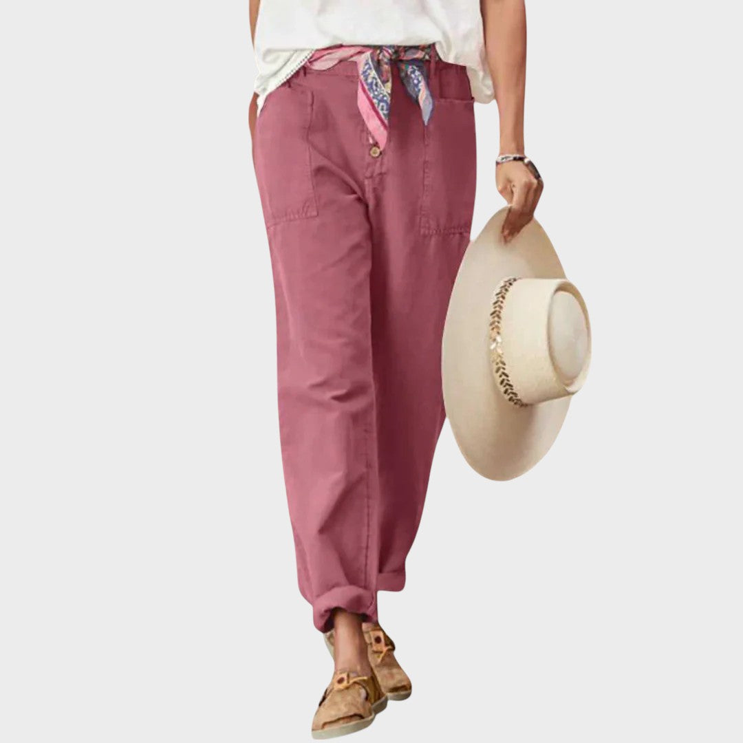 Vera | Calça Casual de Algodão com Cintura Elástica