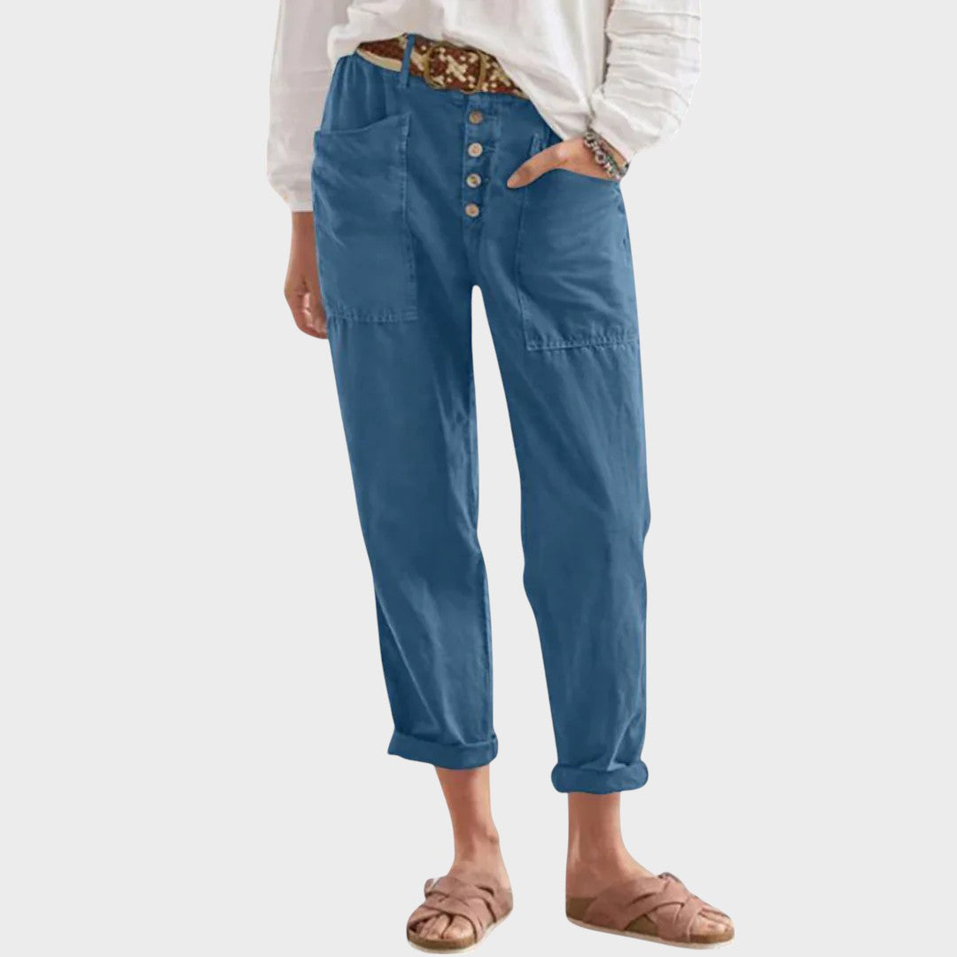 Vera | Calça Casual de Algodão com Cintura Elástica