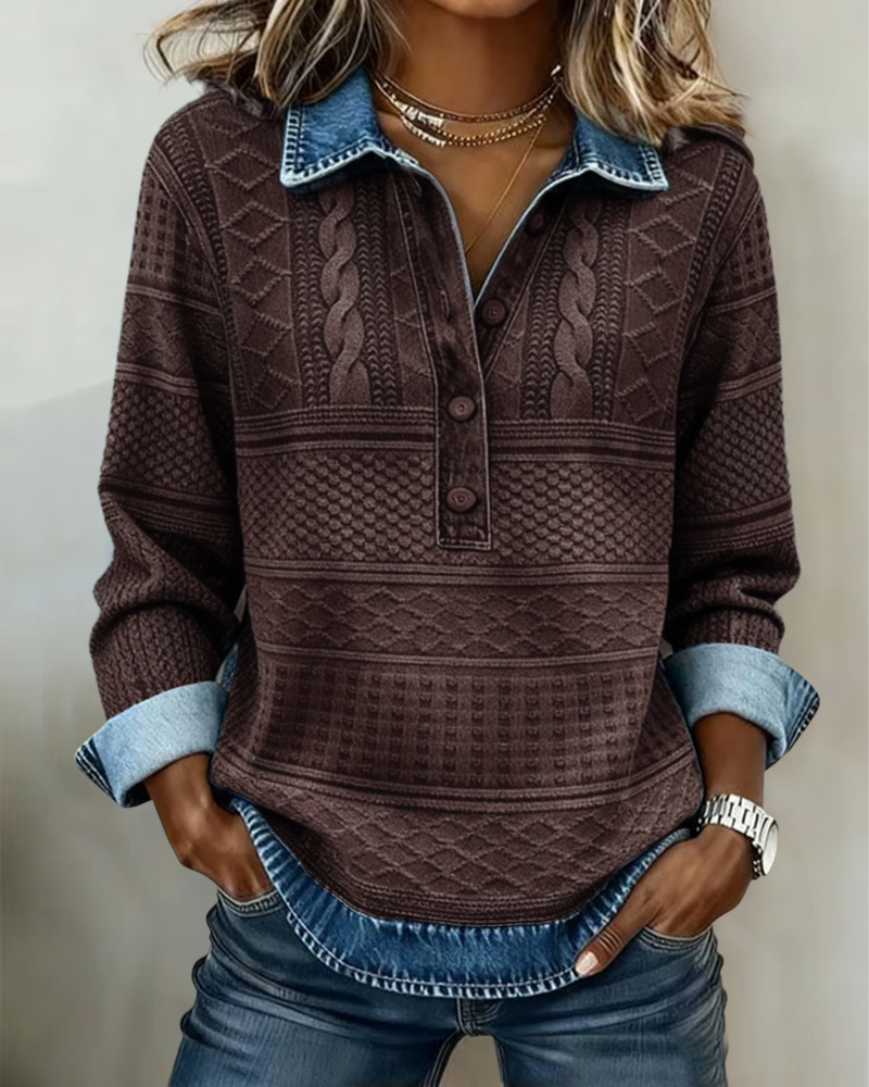 Sofia | Camisa de tricô moderna com botões