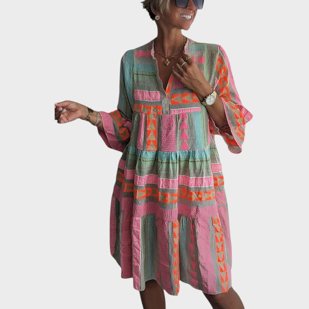 María | Vestido Fresco de Verão com Babados