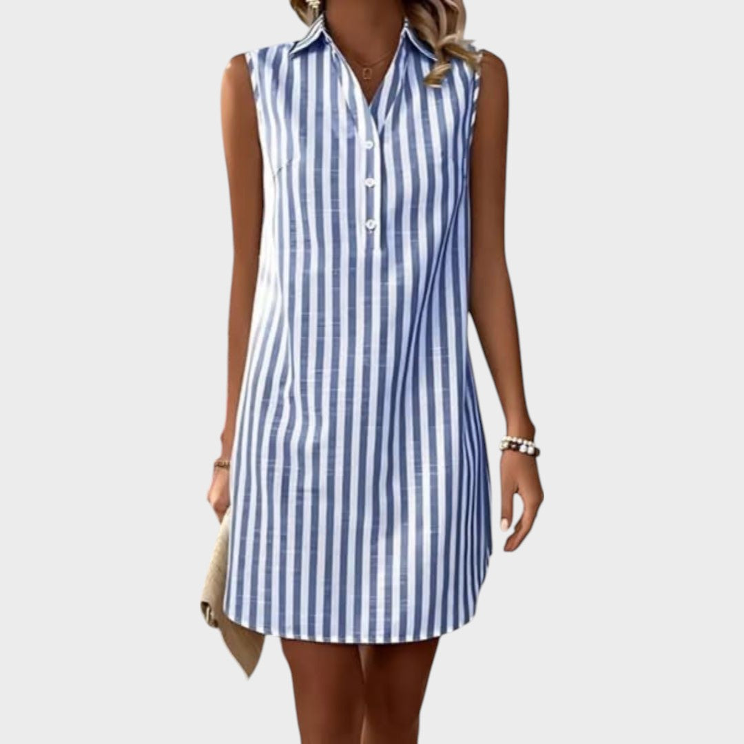 Anníe | Elegante Vestido Chemise Listrado de Corte Solto