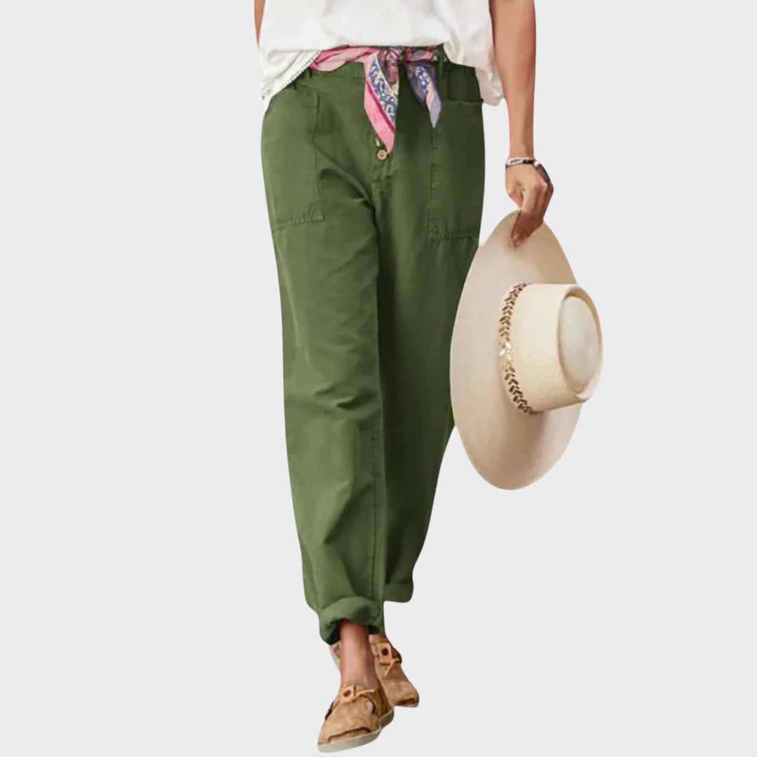 Vera | Calça Casual de Algodão com Cintura Elástica