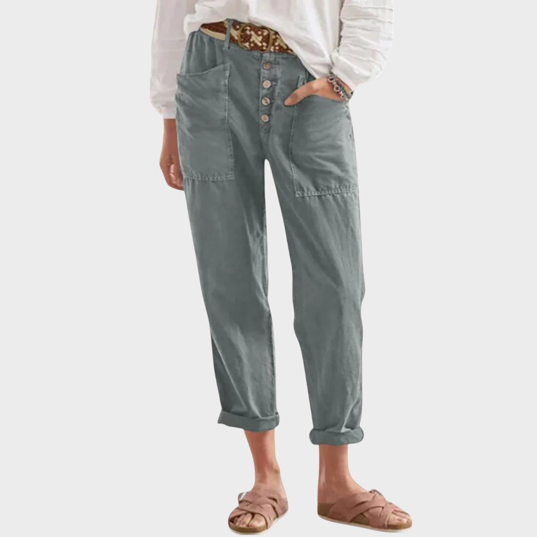 Vera | Calça Casual de Algodão com Cintura Elástica