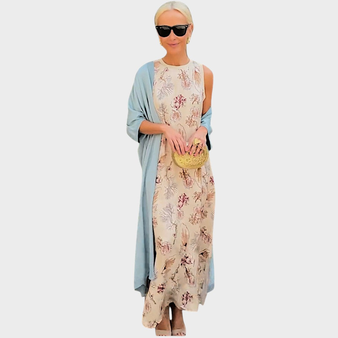 Bella | Conjunto de Duas Peças com Vestido e Quimono Estampado para o Verão