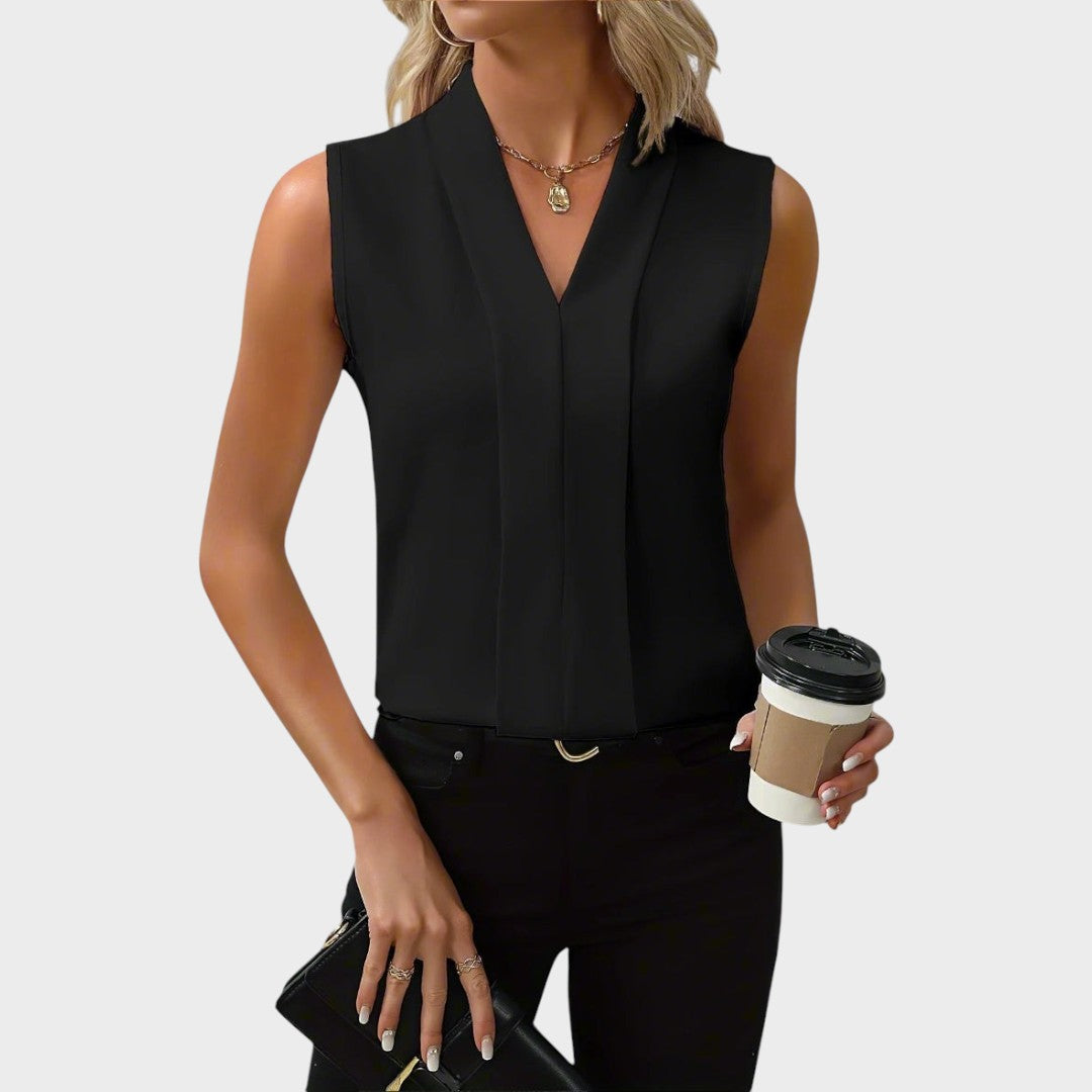 Roma | Blusa Sem Mangas com Decote V e Elegância Sem Esforço