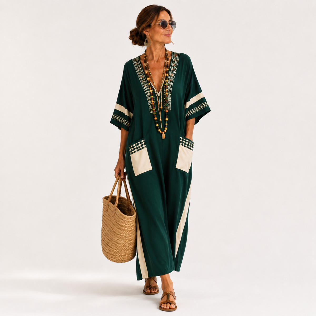 Caftan Noor Verde Étnico