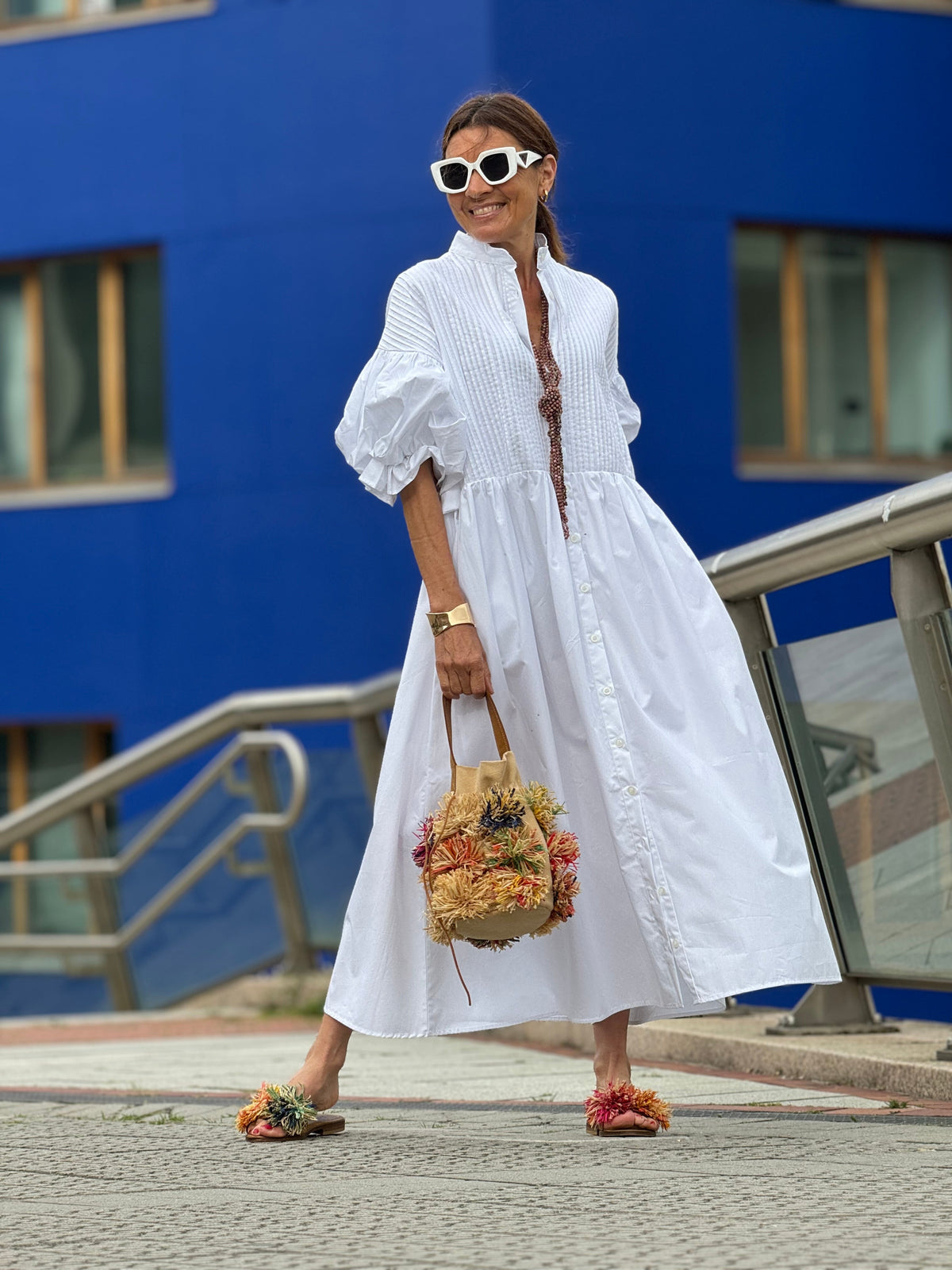 Vestido Celia | Elegância Atemporal em Algodão Egípcio
