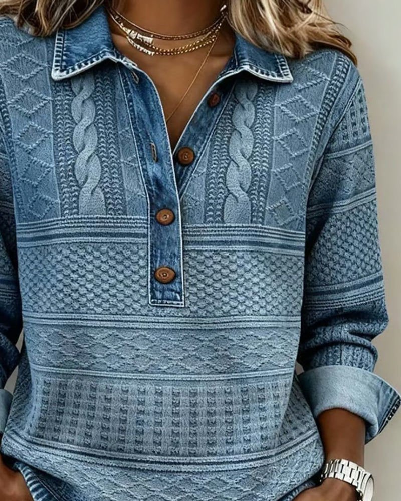 Sofia | Camisa de tricô moderna com botões