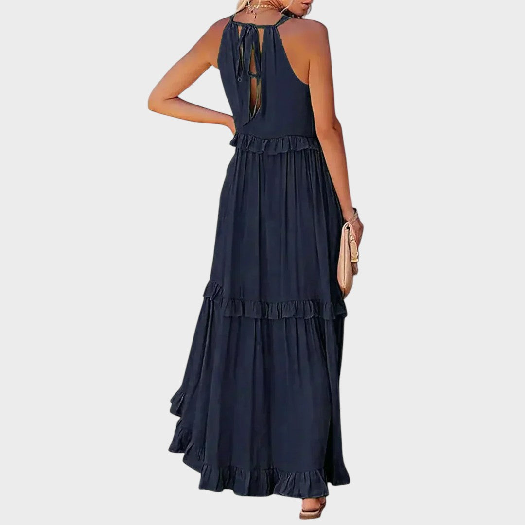 Landry | Vestido Sem Mangas com Acabamento de Babados