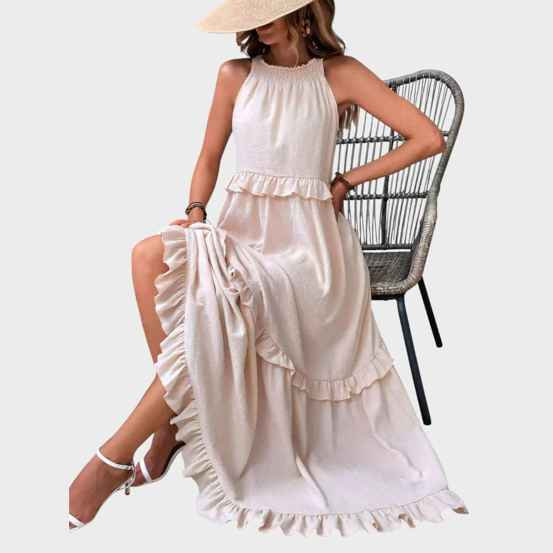 Landry | Vestido Sem Mangas com Acabamento de Babados