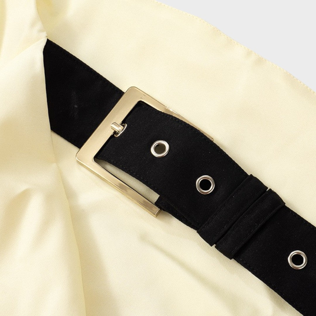 Flor | Vestido Sin Espalda Con Hebilla Ajustable