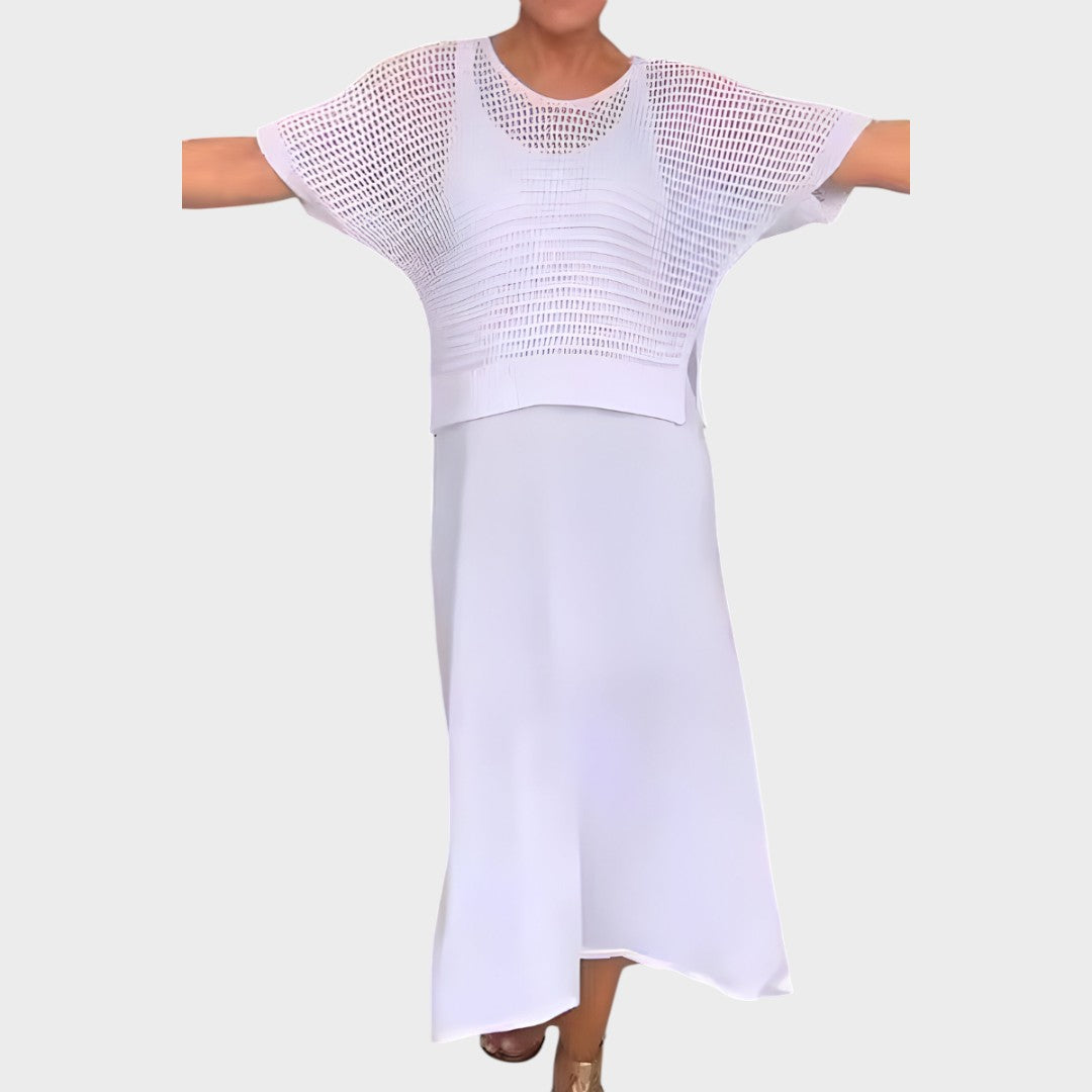 Liza | Vestido com Blusa de Tricô Conjunto de Duas Peças