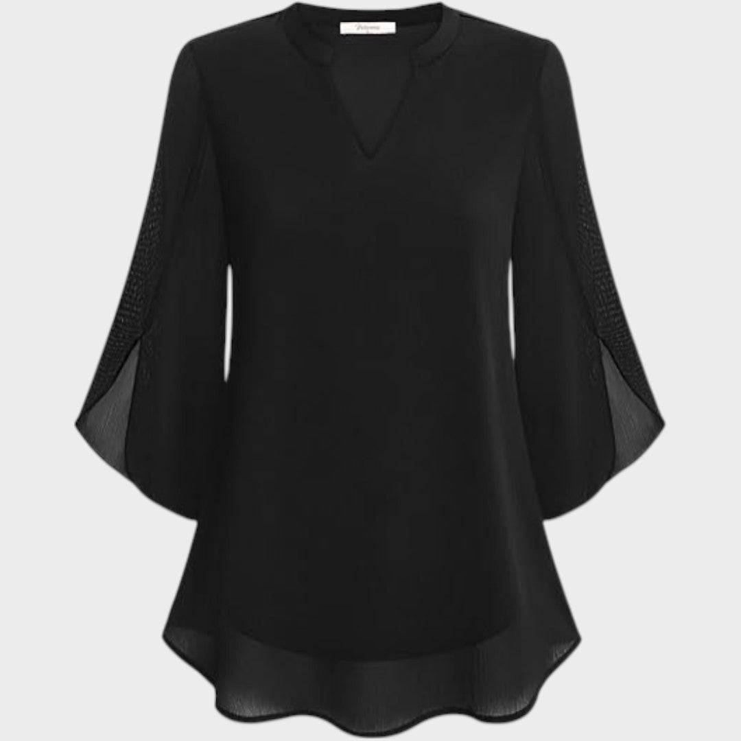 Marina | Blusa Manga 3/4 Fluida com Decote V
