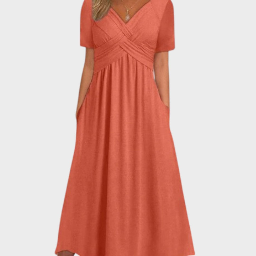 Eva | Vestido Midi Casual com Corte Soltinho e Design Atemporal