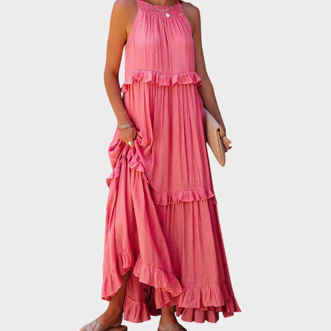 Landry | Vestido Sem Mangas com Acabamento de Babados