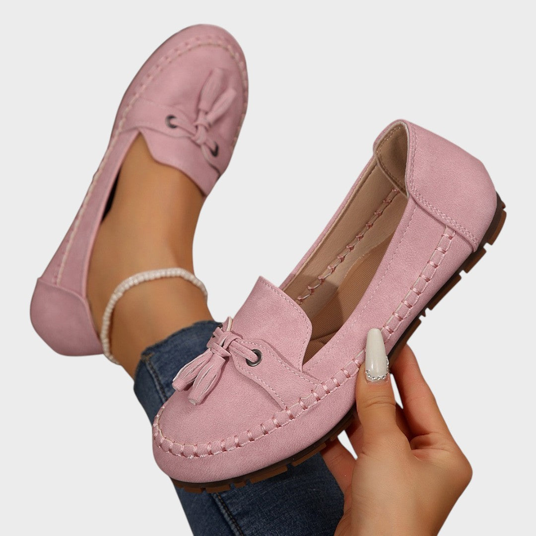 Olivia | Mocassim Ortopédico Vintage com Laço e Palmilha Acolchoada