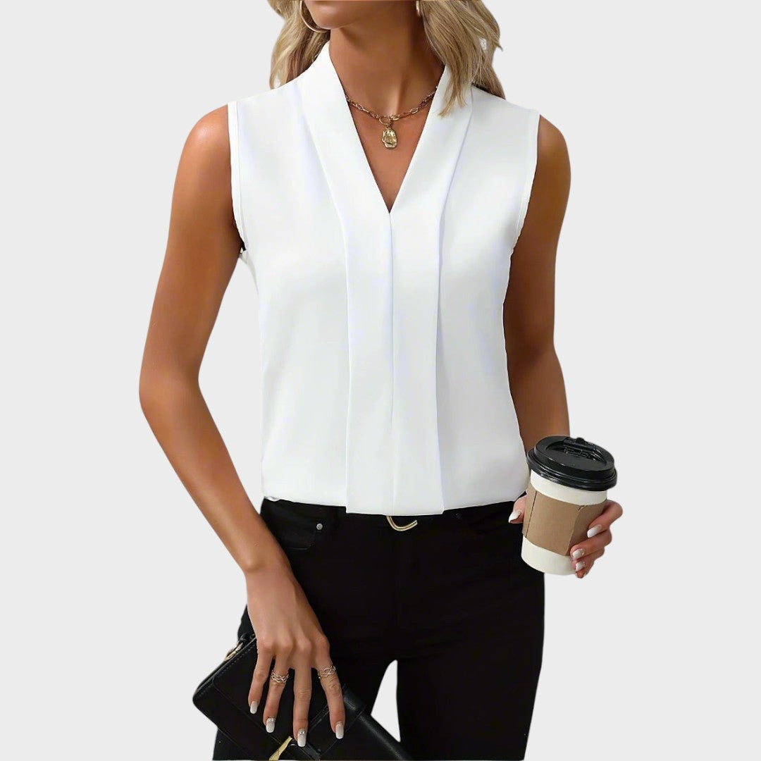 Roma | Blusa Sem Mangas com Decote V e Elegância Sem Esforço
