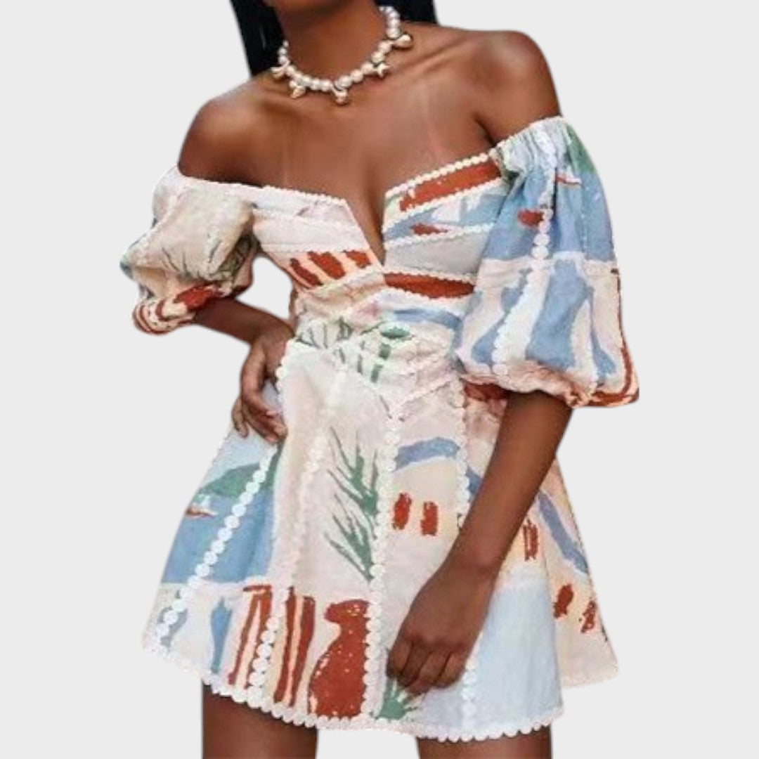 Sabella | Vestido Curto Floral Boho Chic