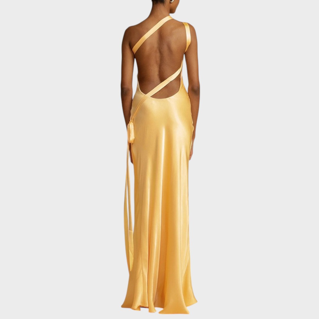 Muriel | Vestido Longo de Cetim com Caimento Elegante e Toque Luxuoso