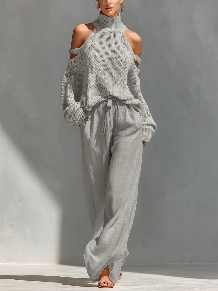 Camilla | Conjunto Elegante em Malha e Linho Confortável que Valoriza a Silhueta