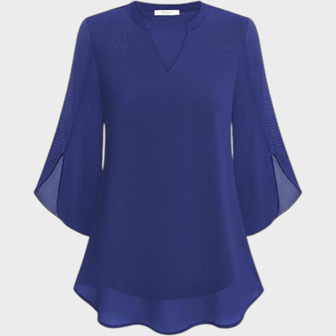 Marina | Blusa Manga 3/4 Fluida com Decote V