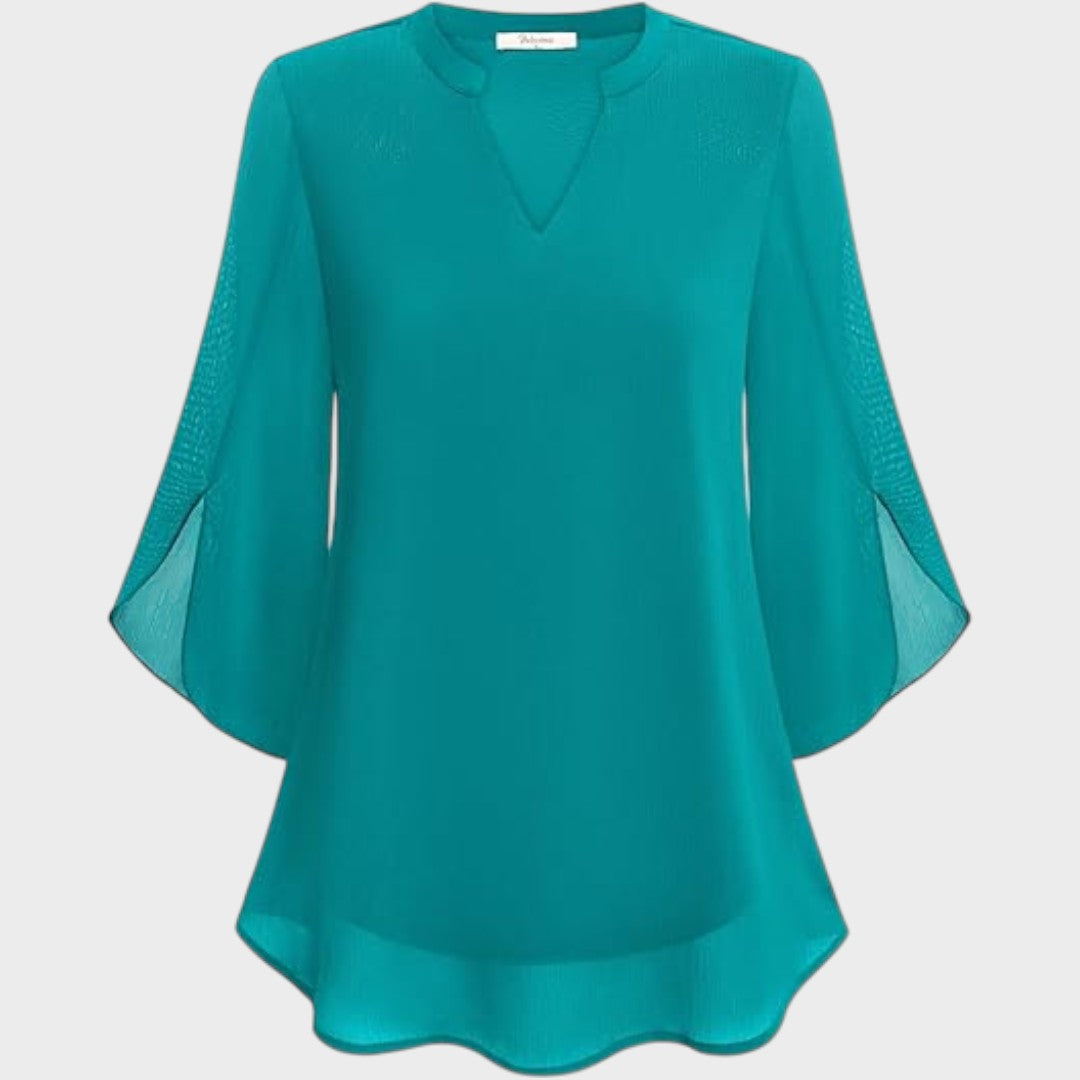 Marina | Blusa Manga 3/4 Fluida com Decote V