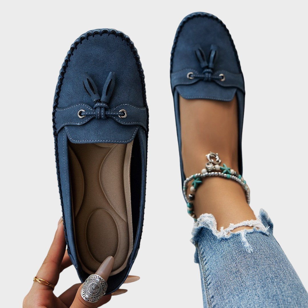 Olivia | Mocassim Ortopédico Vintage com Laço e Palmilha Acolchoada