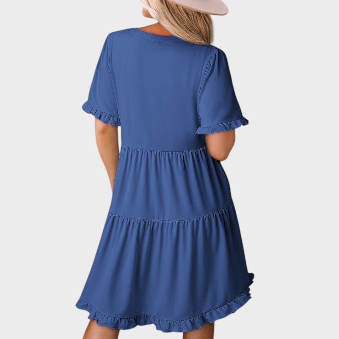 Barbara | Vestido Curto Casual com Decote em V