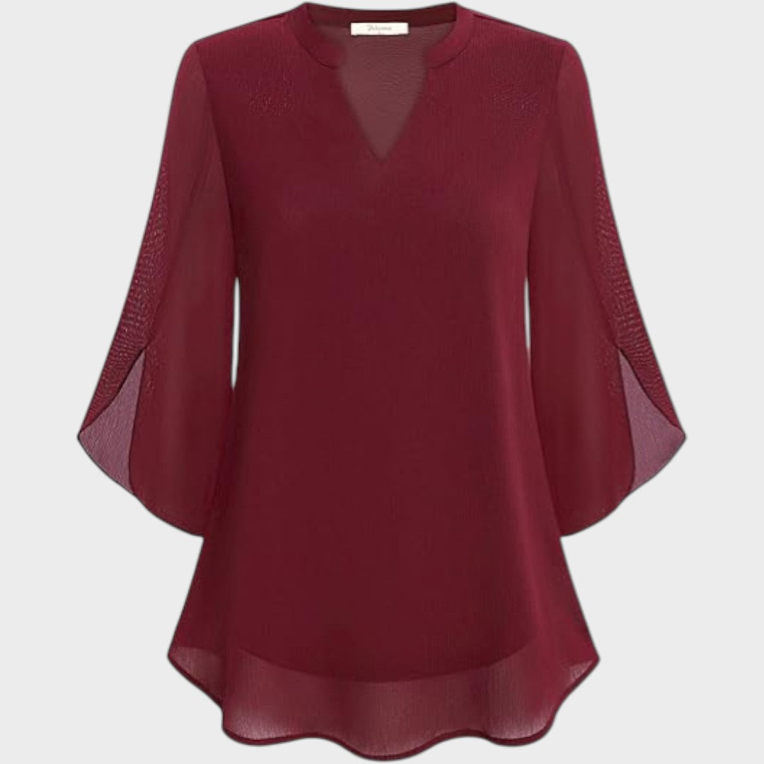 Marina | Blusa Manga 3/4 Fluida com Decote V