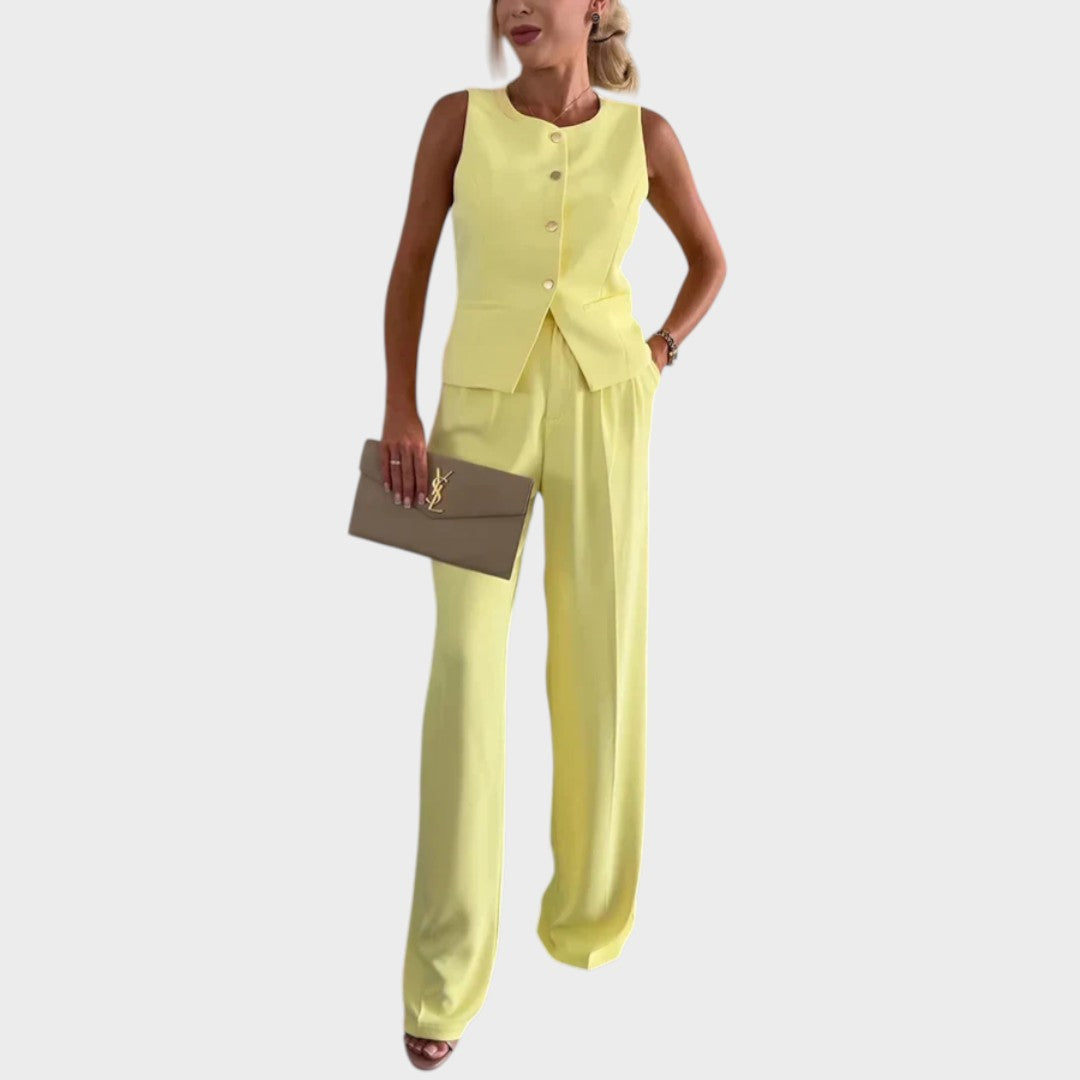 Lucile | Conjunto de Alfaiataria com Colete e Calça Pantalona