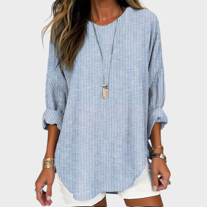 Rhea | Blusa de Listras com Silhueta Estilizada