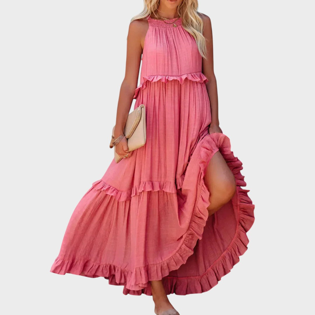 Landry | Vestido Sem Mangas com Acabamento de Babados