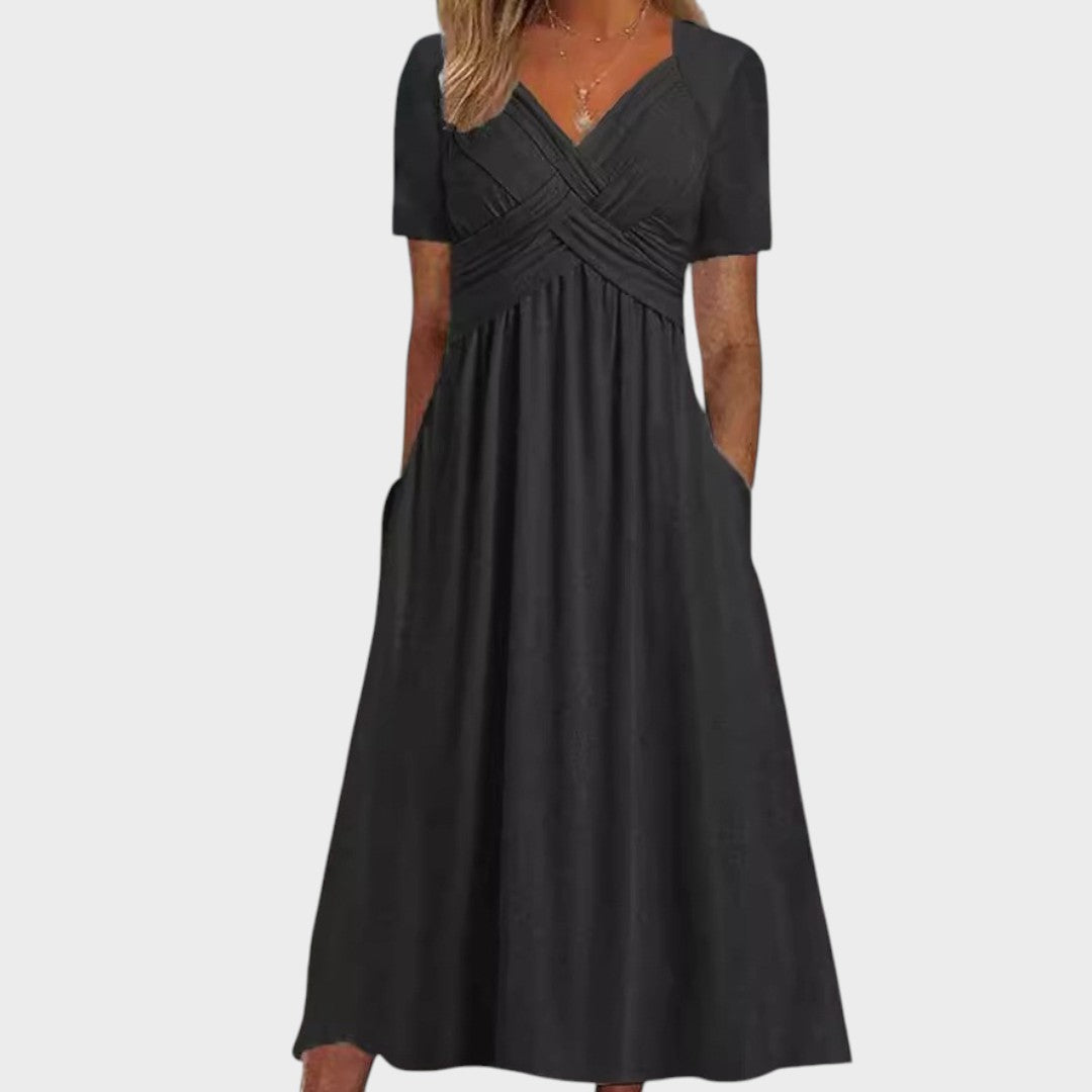 Eva | Vestido Midi Casual com Corte Soltinho e Design Atemporal