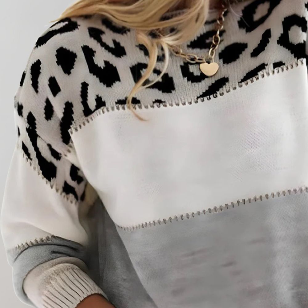 Julieta™ | Suéter casual com estampa de onça