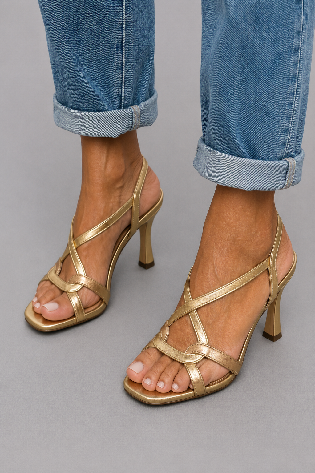 Elisabete | Sandalias Doradas Charme de Verano