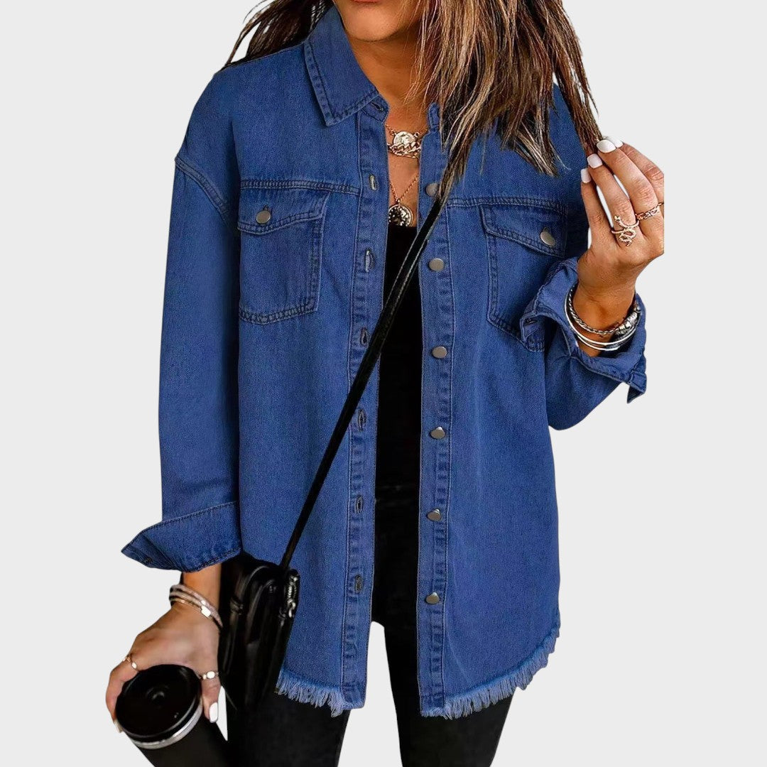 Morgana | Camisa Estilo Jaqueta Jeans Versátil