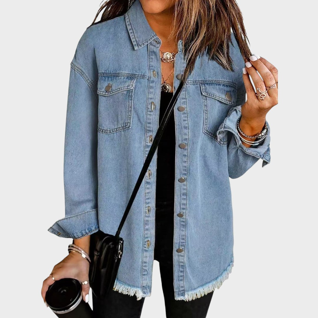 Morgana | Camisa Estilo Jaqueta Jeans Versátil