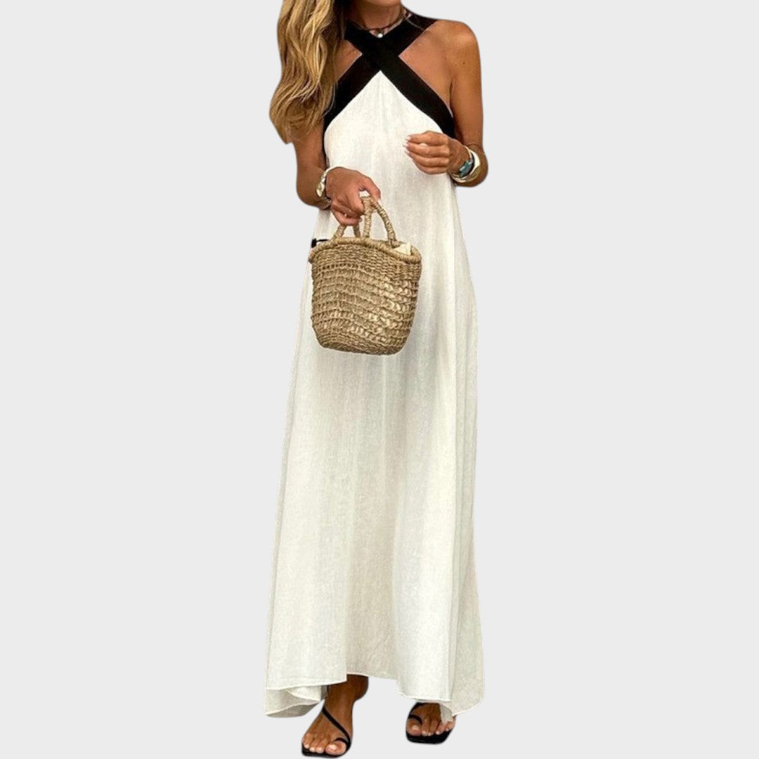 Sienna | Vestido com Decote Cruzado e Costas Abertas